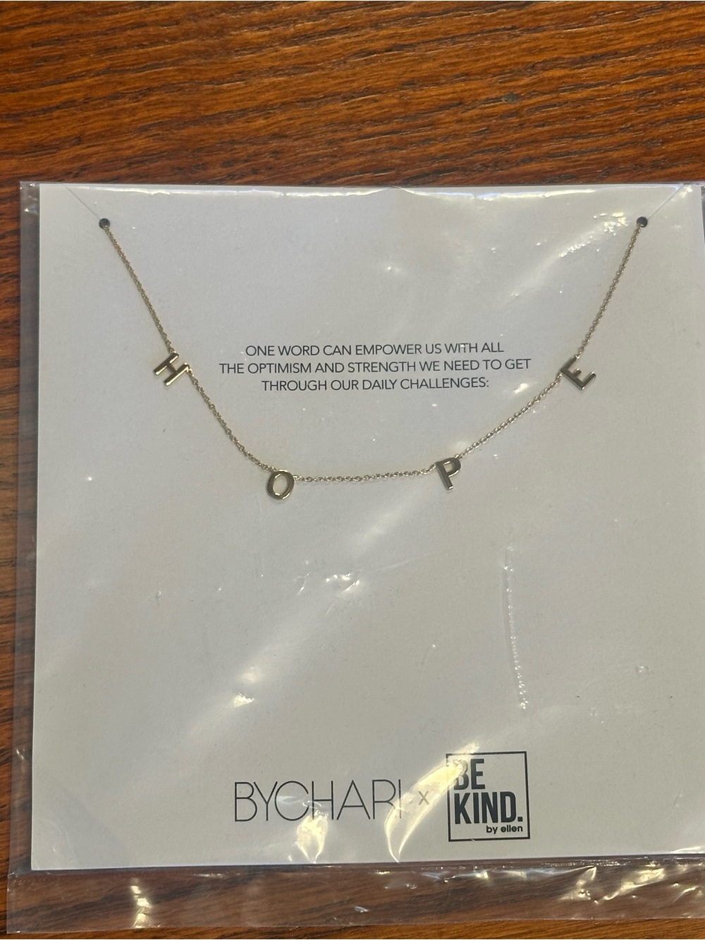 BYCHARI Gold HOPE Letter Charm Necklace